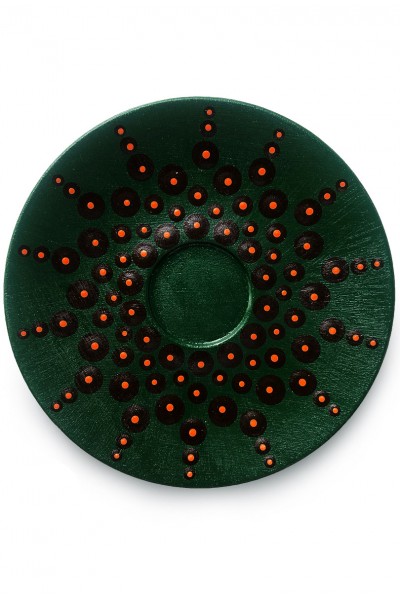 Seramik Kahve Fincanı Yeşil Turuncu Siyah-BEFNC008