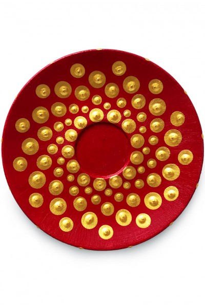 Seramik Kahve Fincanı Gold ve Kırmızı-BEFNC009