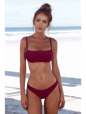 Angelsin Bikini Tek üstü Bordo