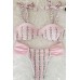 Angelsin özel Tasarım Desenli Bikini Takım Pembe