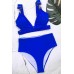Angelsin özel Tasarım Yüksek Bel Bikini Takım Mavi