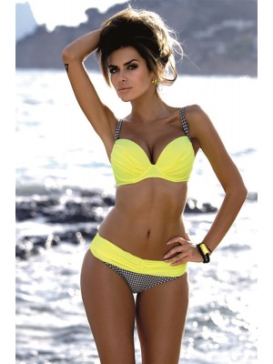 Angelsin Sarı Desenli Bikini Alt