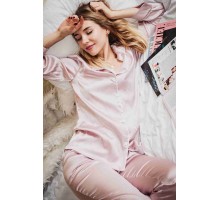 Merry See Saten Pijama Alt Pembe Açık