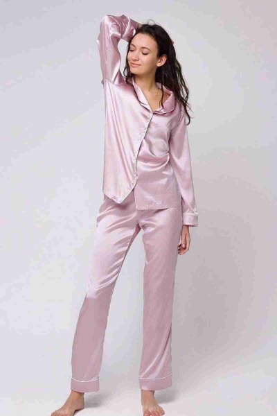 Merry See Saten Pijama Alt Pembe Açık-MS23339-Pembe Açık