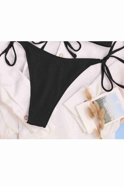Angelsin Bağlamalı şık Bikini Altı Siyah Angelsin Bağlamalı şık Bikini Altı Siyah