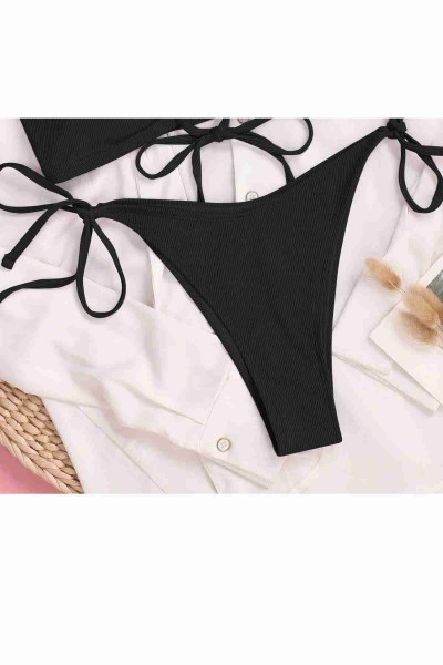 Angelsin Bağlamalı şık Bikini Altı Siyah Angelsin Bağlamalı şık Bikini Altı Siyah
