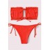 Angelsin Brezilya Model Büzgülü Bağlamalı Bikini Altı Kırmızı