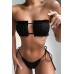 Angelsin Brezilya Model Büzgülü Bağlamalı Bikini üst Siyah
