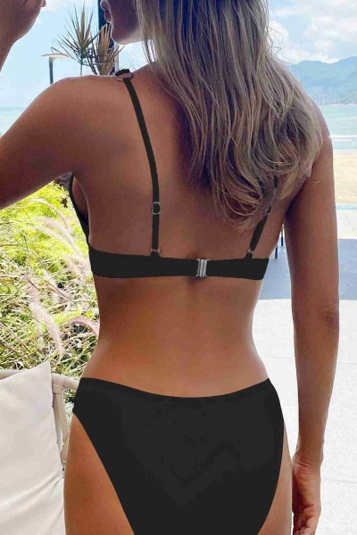 Angelsin şık Bikini Takım Siyah