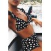 Angelsin Siyah Beyaz Puantiyeli Bikini Üst Çok Renkli