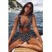 Angelsin Siyah Beyaz Puantiyeli Bikini Üst Çok Renkli