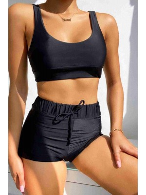 Angelsin Tankini Bikini üstü Siyah