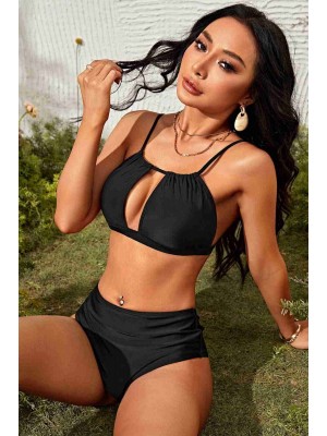 Angelsin Yüksek Bel Bikini Takım Siyah