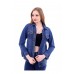 Kadın Mavi Tint Enzim Yıkamalı Cepli Denim Ceket
