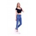 Kadın Açık Mavi Slim Yırtık Desenli Yüksek Bel Kot Pantolon