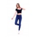 Kadın  Mavi Tint Likralı Lazer Tırnaklı Yüksek Bel Denim Kot Pantolon