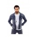 Erkek Gri Likralı Denim Jeans Kot Ceket + Açık Gri Slim Likralı Denim Jean Kot Pantolon
