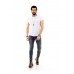 Erkek Gri Likralı Denim Jeans Kot Ceket + Açık Gri Slim Likralı Denim Jean Kot Pantolon
