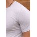 Erkek Açık Gri Bisiklet Yaka Düz Basic Tişört Tshirt