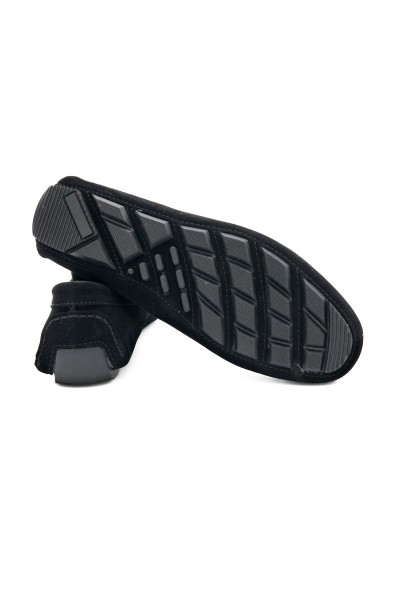 Alarga siyah hakiki süet deri erkek loafer ayakkabı-TZC-ALARGA-SS