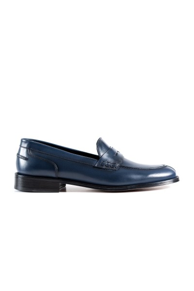 Allaturca mavi hakiki deri klasik erkek ayakkabı-TZC-ALLATURCA-MD
