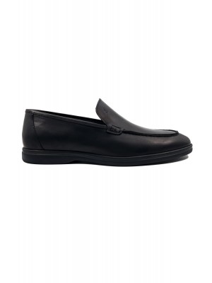 Allegro siyah hakiki deri erkek loafer ayakkabı