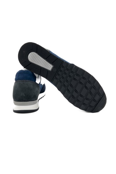Diavel beyaz hakiki deri lacivert-gri süet erkek spor (sneaker) ayakkabı-TZC-DIAVEL-BLG