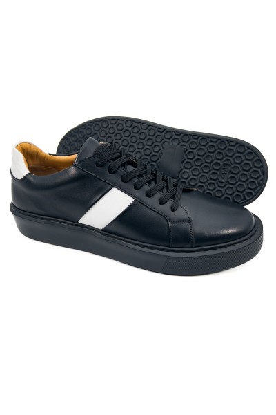 Fazer siyah-beyaz hakiki deri erkek spor (sneaker) ayakkabı-TZC-FAZER-SB