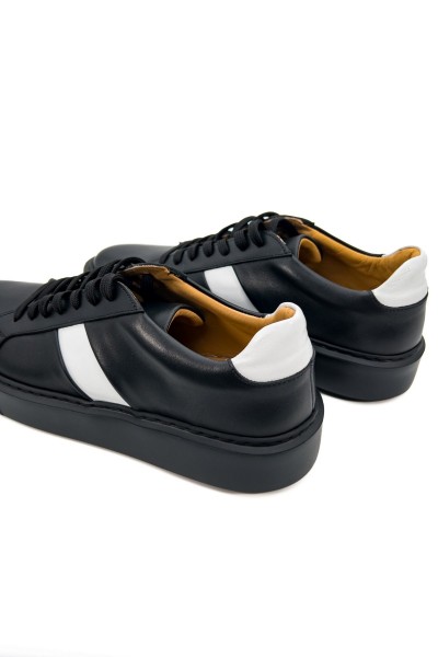 Fazer siyah-beyaz hakiki deri erkek spor (sneaker) ayakkabı-TZC-FAZER-SB