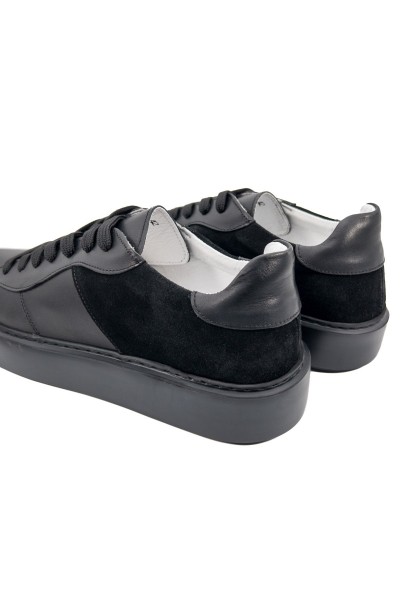 Panigale siyah hakiki deri-siyah hakiki süet deri erkek spor (sneaker) ayakkabı-TZC-PANIGALE-SDSS
