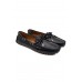 Patara kadın siyah kroko desenli hakiki deri loafer ayakkabı-TZC-PATARA-SKD