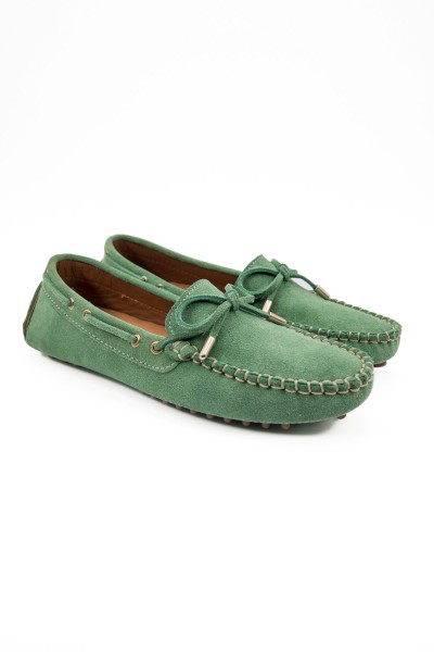 Patara kadın yeşil hakiki süet deri loafer ayakkabı-TZC-FANTASIE-YS