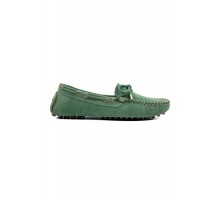 Patara kadın yeşil hakiki süet deri loafer ayakkabı