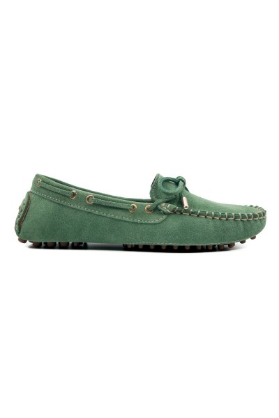 Patara kadın yeşil hakiki süet deri loafer ayakkabı-TZC-FANTASIE-YS