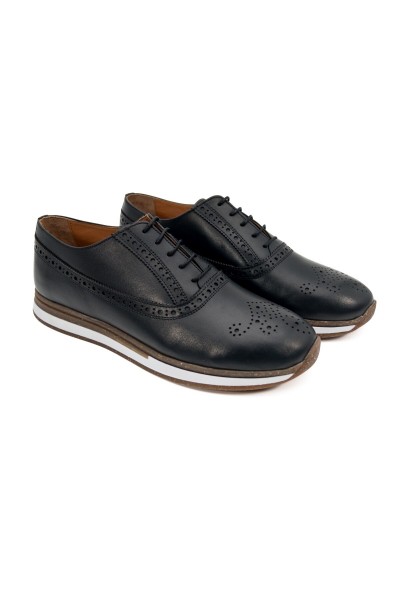 Presto siyah hakiki deri günlük erkek ayakkabı-EAKL0077950SD