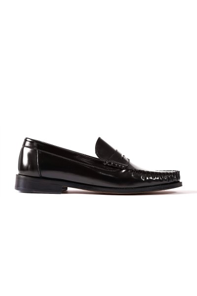 Punta siyah hakiki deri klasik erkek ayakkabı-TZC-PUNTA-SD