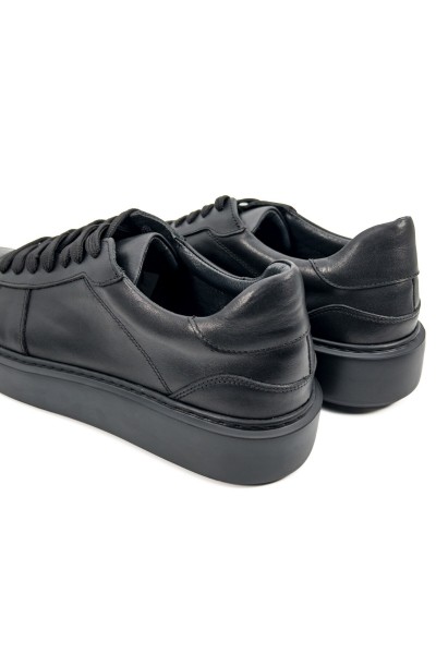 Rush siyah hakiki deri siyah taban erkek spor (sneaker) ayakkabı-TZC-RUSH-SDST