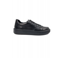 Rush siyah hakiki deri siyah taban erkek spor (sneaker) ayakkabı
