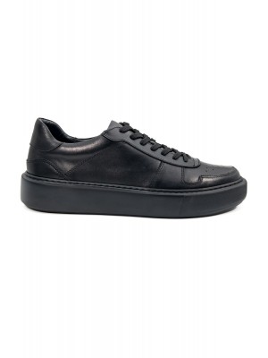 Rush siyah hakiki deri siyah taban erkek spor (sneaker) ayakkabı