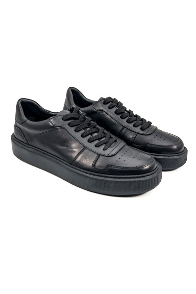 Rush siyah hakiki deri siyah taban erkek spor (sneaker) ayakkabı-TZC-RUSH-SDST
