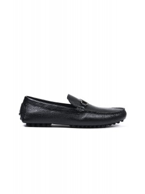 Sümela siyah hakiki deri erkek loafer ayakkabı