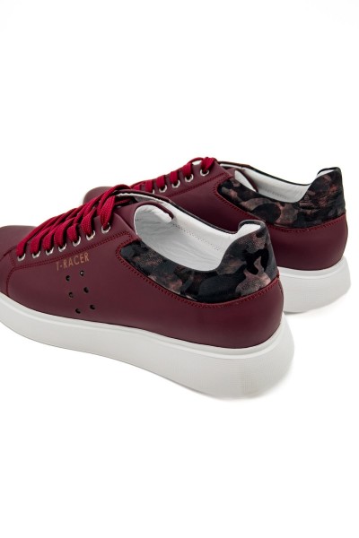 T-racer hakiki deri bordo erkek sneaker-TZC-TRACER-BD