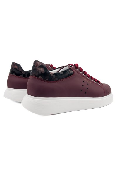 T-racer hakiki deri bordo erkek sneaker-TZC-TRACER-BD