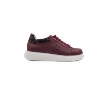 T-racer hakiki deri bordo erkek sneaker