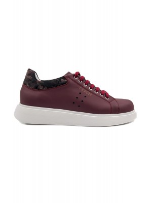 T-racer hakiki deri bordo erkek sneaker