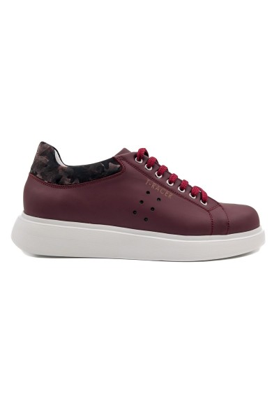 T-racer hakiki deri bordo erkek sneaker-TZC-TRACER-BD