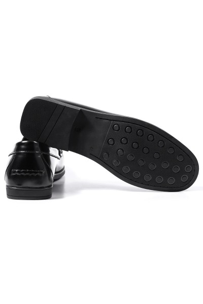 Cordelion siyah açma hakiki deri erkek loafer ayakkabı-TZC-CORDELION-SA