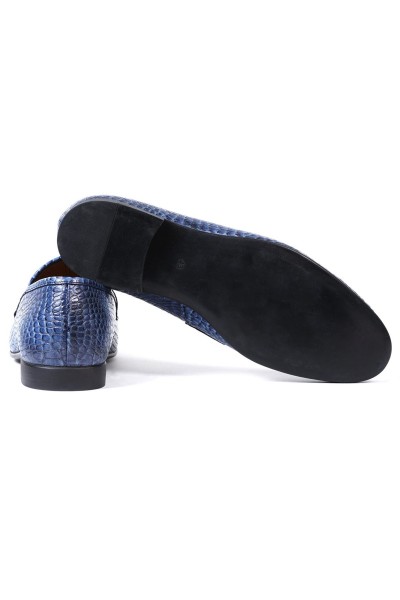 Fantasie lacivert kroko desenli hakiki deri klasik erkek ayakkabı-TZC-FANTASIE-LK