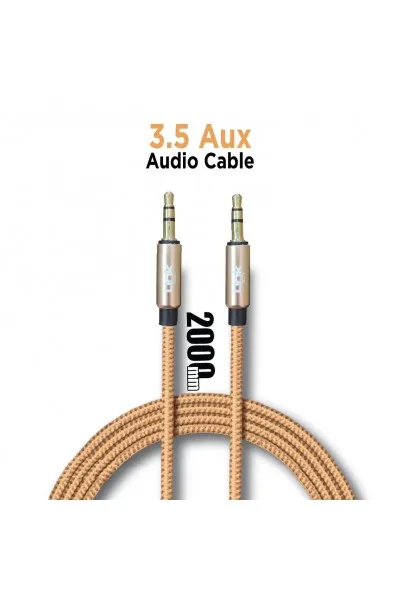 A580 2m Silicone Aux Cable LCA-A580/RED A580 2000mm Standart Aux Kablo-LCA-A580