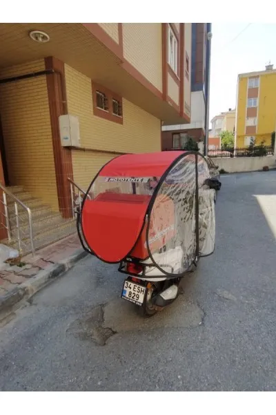 Motosiklet Şemsiyesi Yanları Kapalı Model Kırmızı MT-K001 Motosiklet Şemsiyesi Yanları Kapalı Model Kırmızı-MT-K001